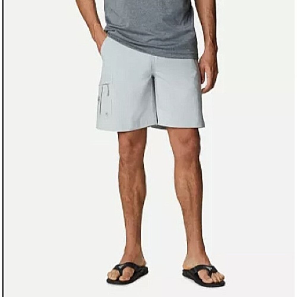 Columbia PFG Mens Cargo Shorts 30W Stretch Gray Fishing Utility Hiking Outdoors